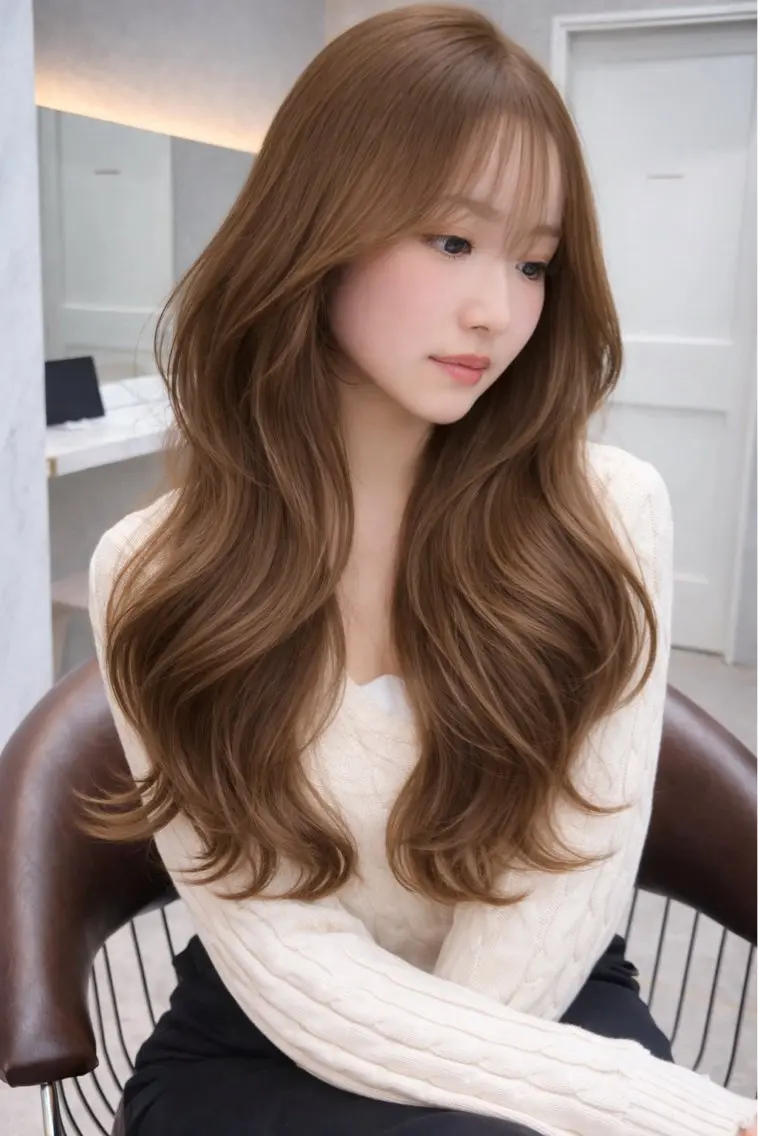 ロング カラー カット ヘアカラー トリートメント レイヤーダブルカラー KYONのヘアスタイル
