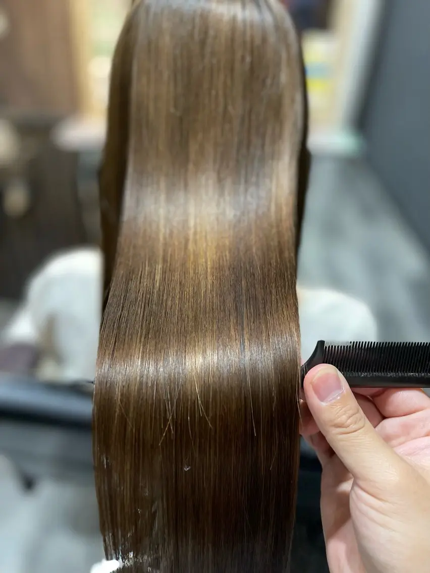 ミディアム カット 縮毛矯正 トリートメント 田中 就のヘアスタイル