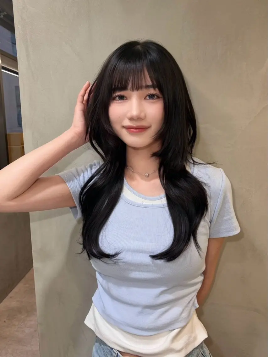 ロング ヘアアレンジ チョコレートブラウン 韓国風カラー 髪質改善 韓国風ヘア カット ヘアカラー トリートメント ヘアセット 🍂秋の透明感カラー 🧡縮毛矯正櫻井のヘアスタイル