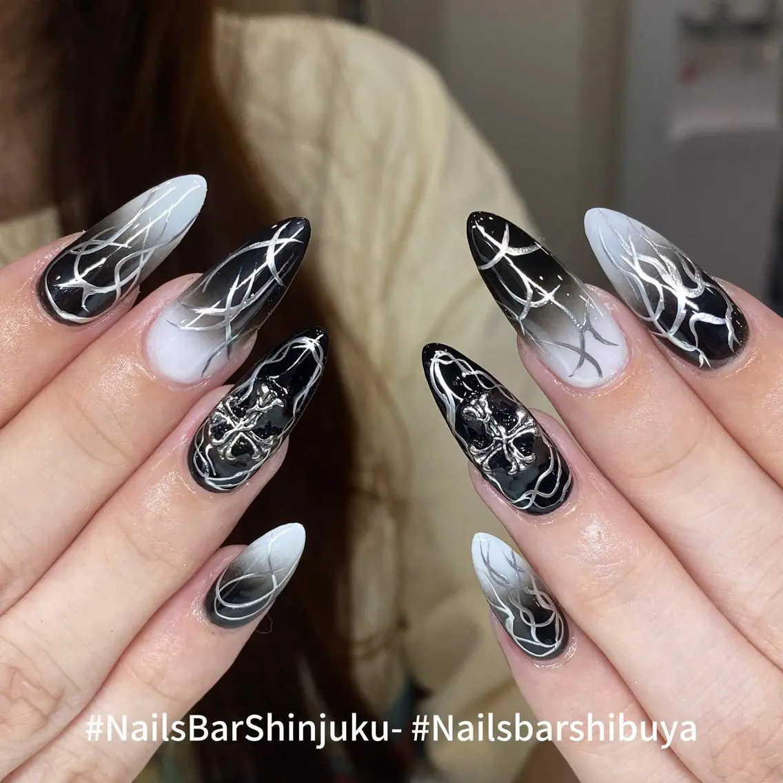 ネイル 長さ出し フレンチネイル ジェルネイル 韓国ネイル ロングネイル NAILS BAR SHINJUKUのネイルデザイン