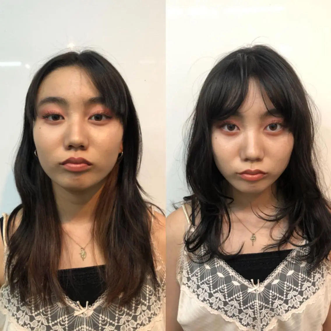 ミディアム カラー 黒髪 ブリーチ トリートメント カット ヘアカラー トリートメント 桑原 菜摘のヘアスタイル