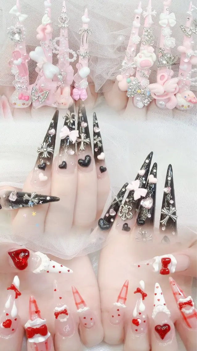 ネイル 成人式 大理石ネイル(マーブル) リボン 夏ネイル ネイルチップ ハンドネイル Mei Salon 長さ出し専門店のネイルデザイン
