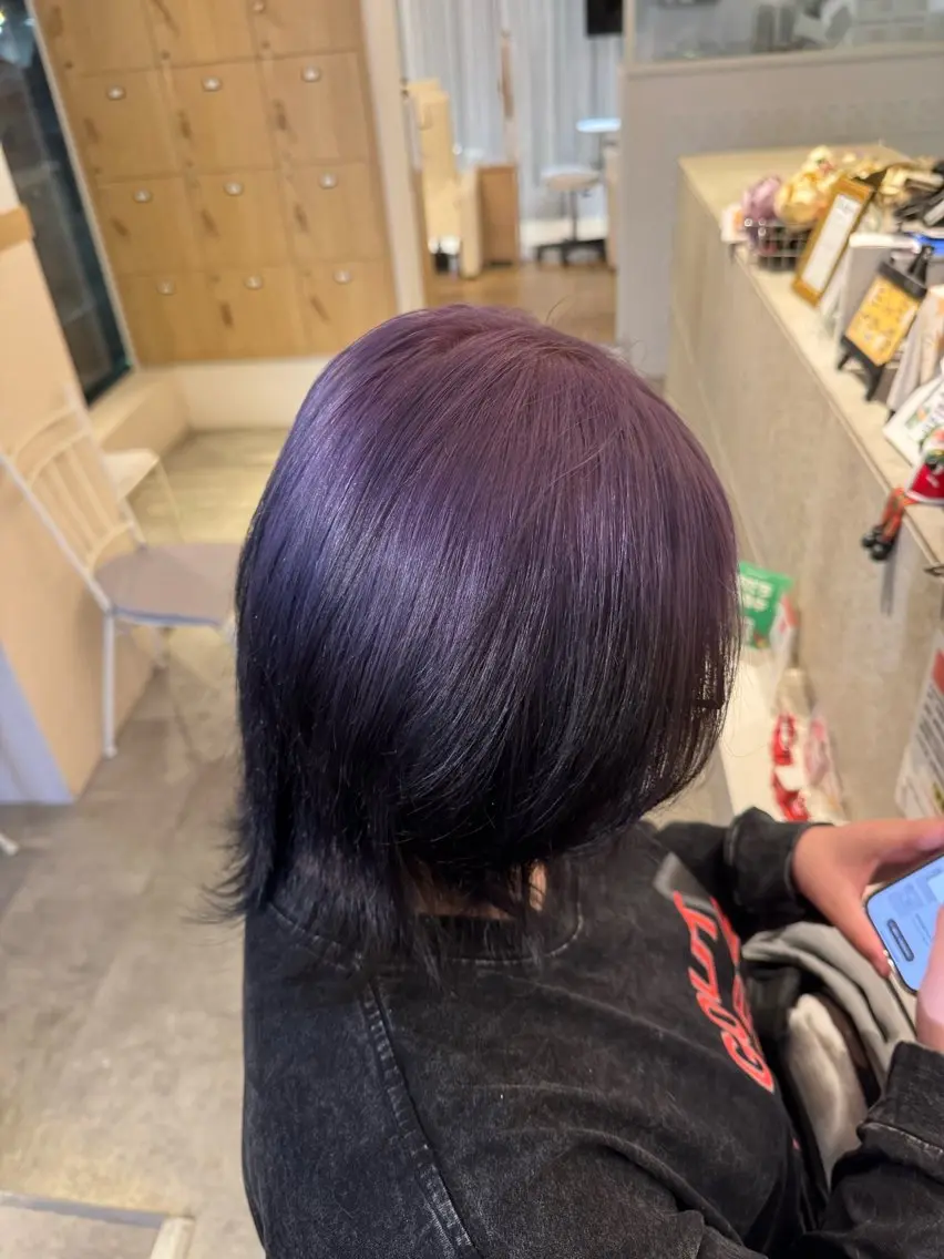 ミディアム カラー ヘアカラー トリートメント 早稲田/ショート/ 髪質改善/艶カラーのヘアスタイル