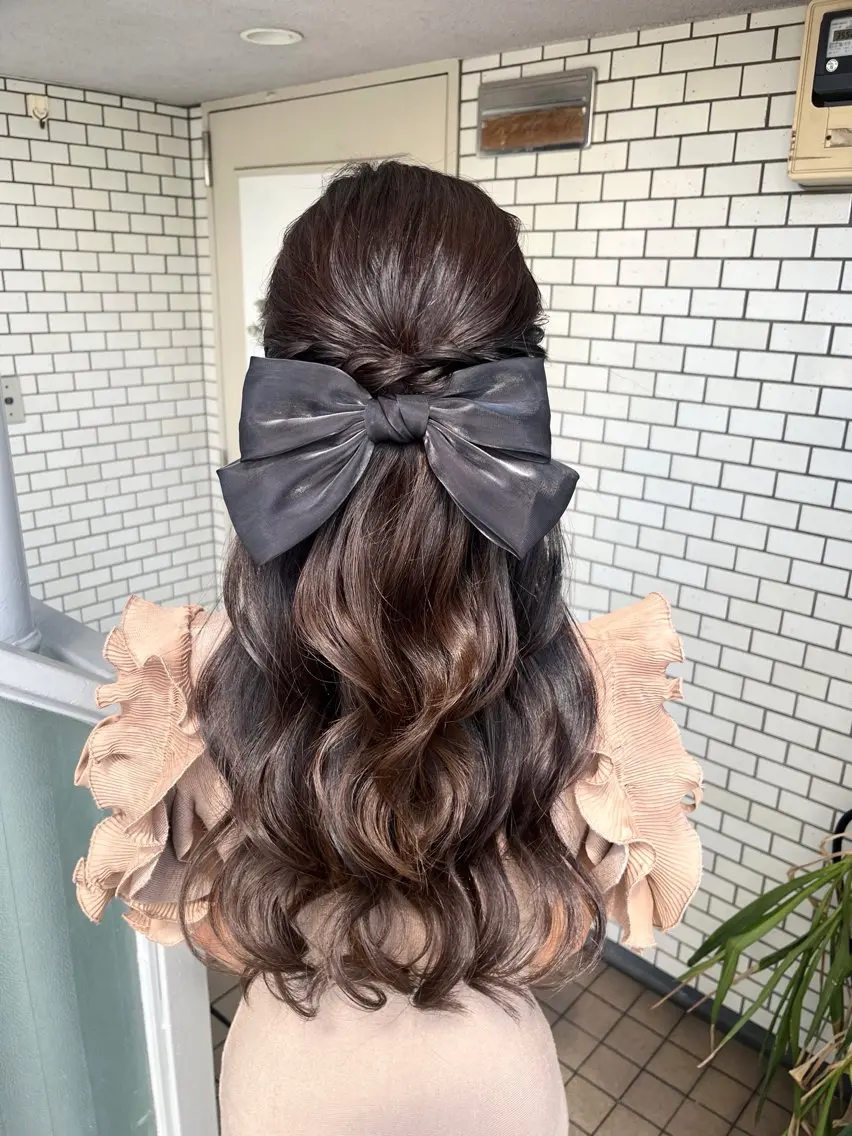 ロング ヘアセット 参列♡デートゆるふわ ヘアメイク🎀みゆうのヘアスタイル