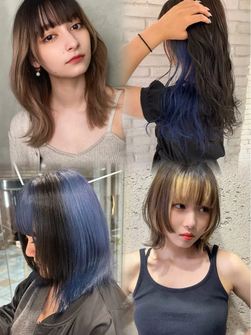 ミディアム カラー パーマ ヘアアレンジ ダブルカラー/ベー ジュ/レイヤー/ハルのヘアスタイル