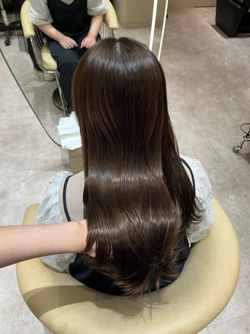 セミロング カラー カット ヘアカラー 顔周りカット/ 透明感カラー/ユナのヘアスタイル