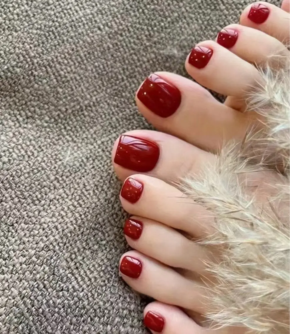 ネイル チークネイル 長さ出し フレンチネイル ジェルネイル 韓国ネイル フットネイル Lucky Nail Salon❷のネイルデザイン