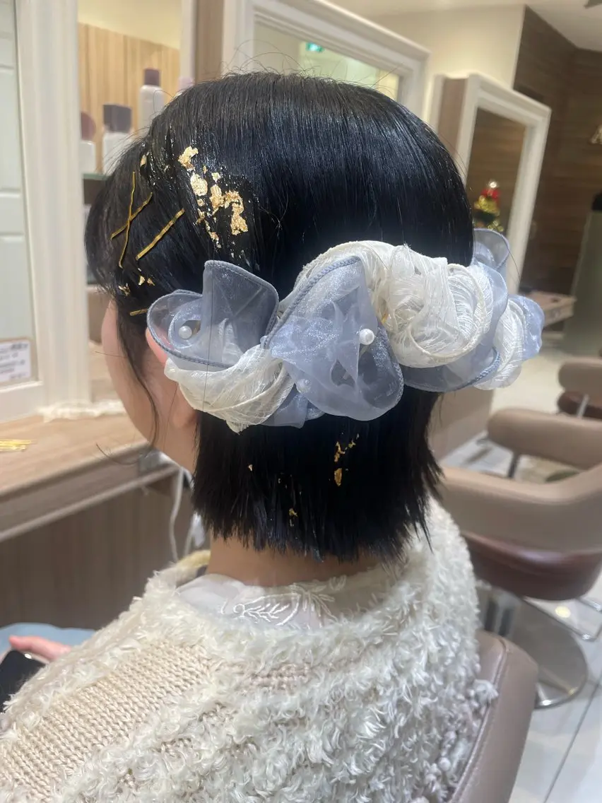 ショート ヘアアレンジ ヘアセット 韓国ヘアメイク🎀/ 縮毛矯正✨山本媛香のヘアスタイル