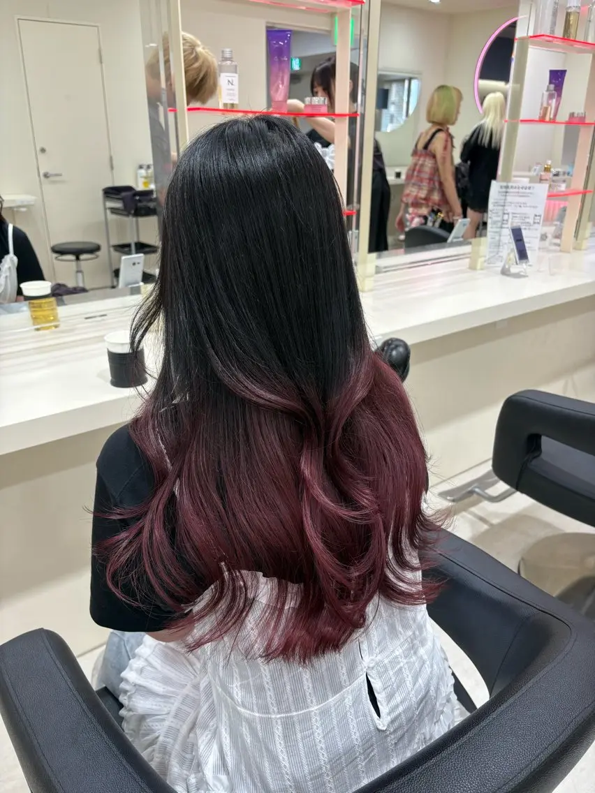 セミロング カラー ヘアアレンジ ヘアカラー 💟RINNA 艶カラー💟のヘアスタイル