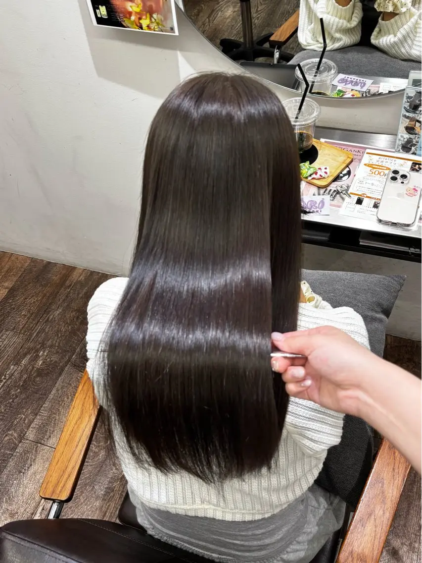 ロング 縮毛矯正 いのうえ あやののヘアスタイル