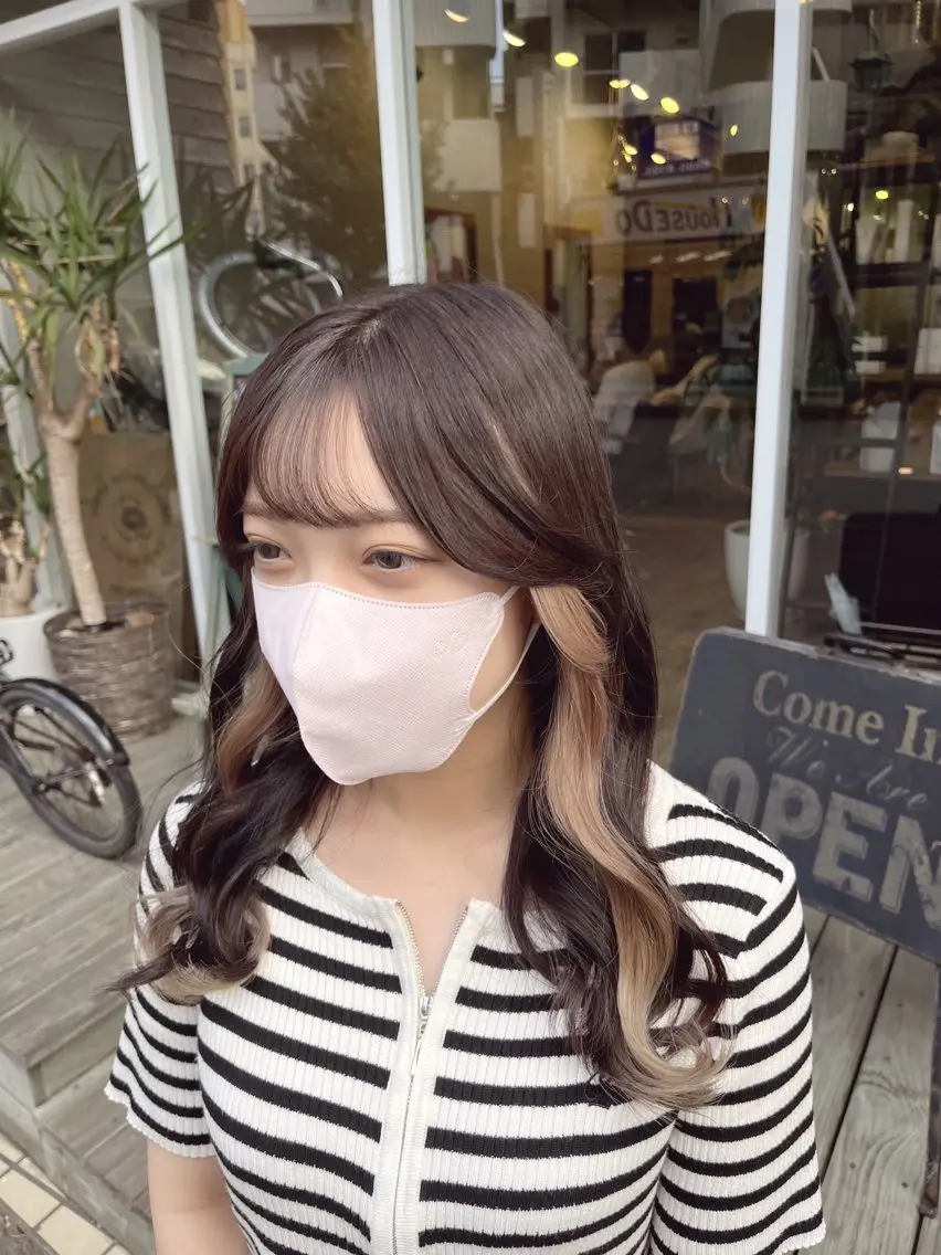 セミロング カラー ベージュカラー ブリーチ ホワイトベージュ ヘアカラー こじま しょういちのヘアスタイル