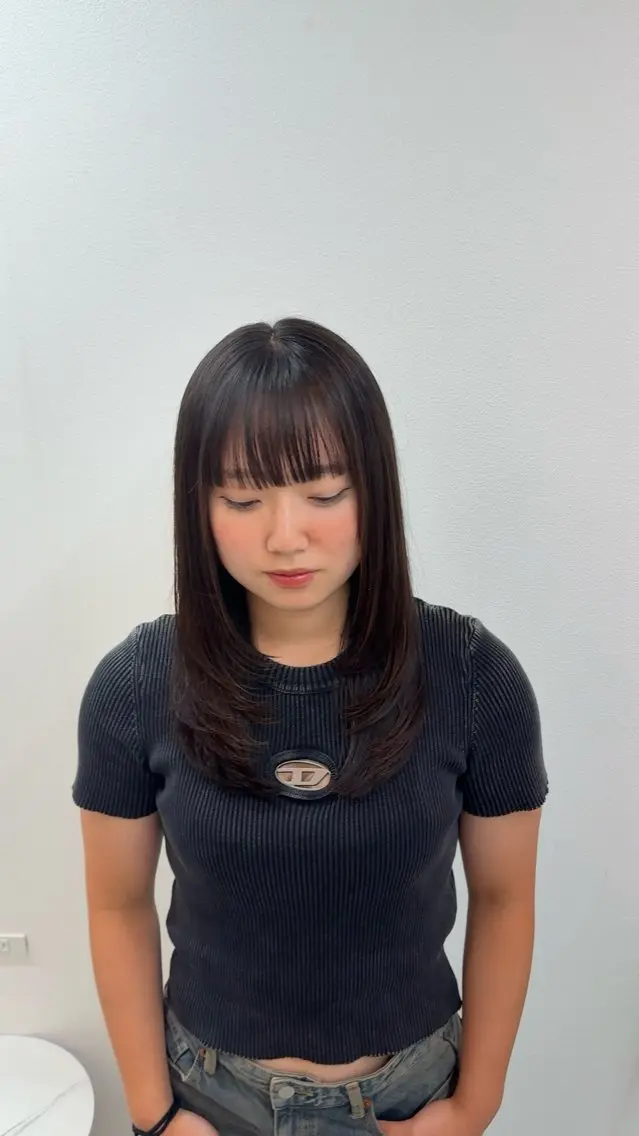 ロング カラー ブラウンカラー レイヤーカット ブリーチカラー/渋谷 /髪質改善/shinのヘアスタイル