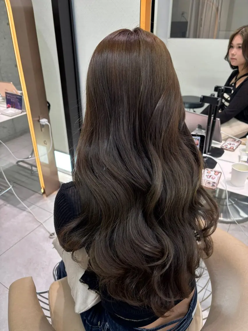ロング カラー ベージュカラー ミント ミントベージュ あいり／艶髪 、透明感カラー🩶のヘアスタイル