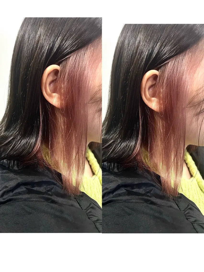 カラー 切っぱなし💇‍♀️ イヤリング🎨龍之介のヘアスタイル