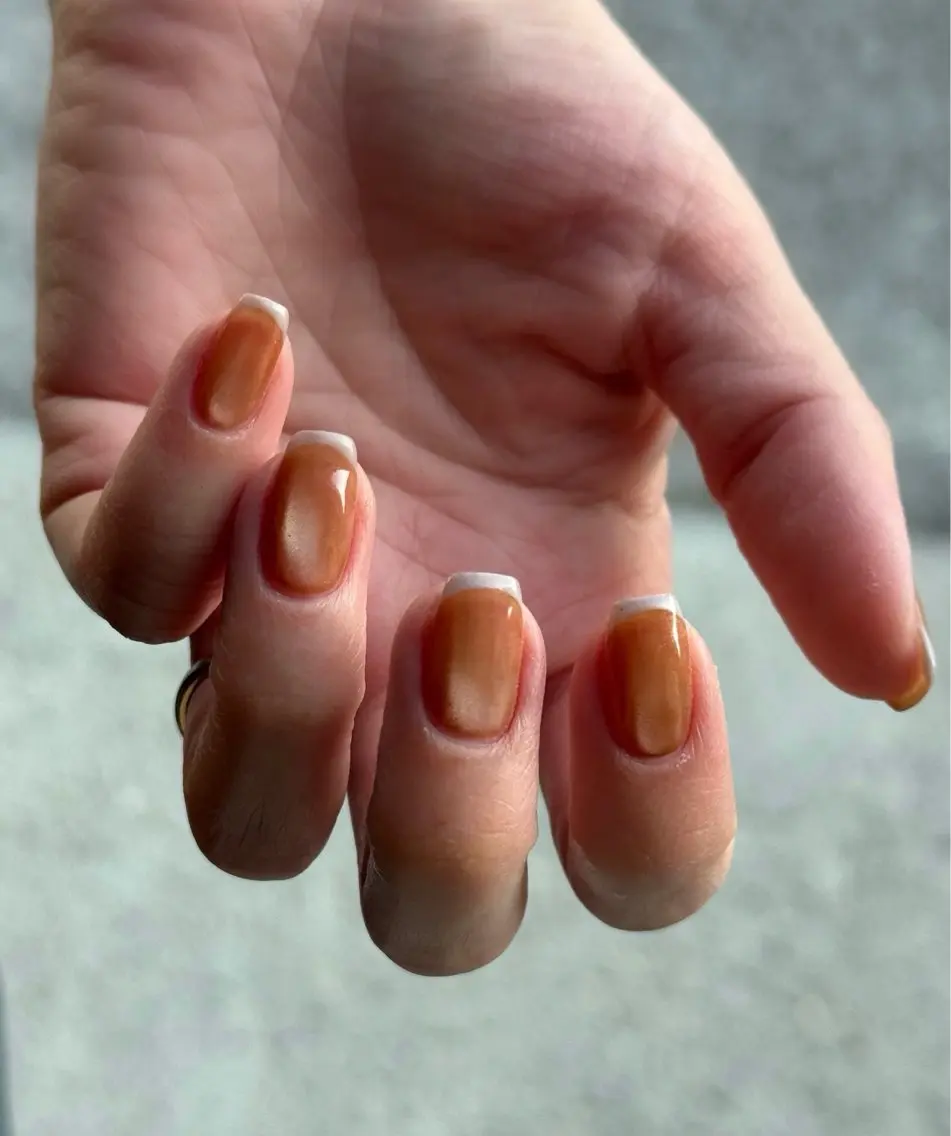 ネイル アートネイル フレンチネイル マグネットネイル マグネットフレンチ ハンドネイル Blé nailのネイルデザイン