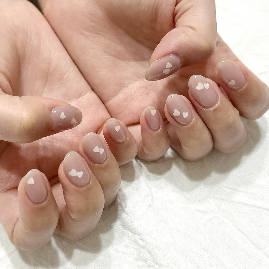 ネイル ハート シンプルネイル ハンドネイル peaberry nailのネイルデザイン