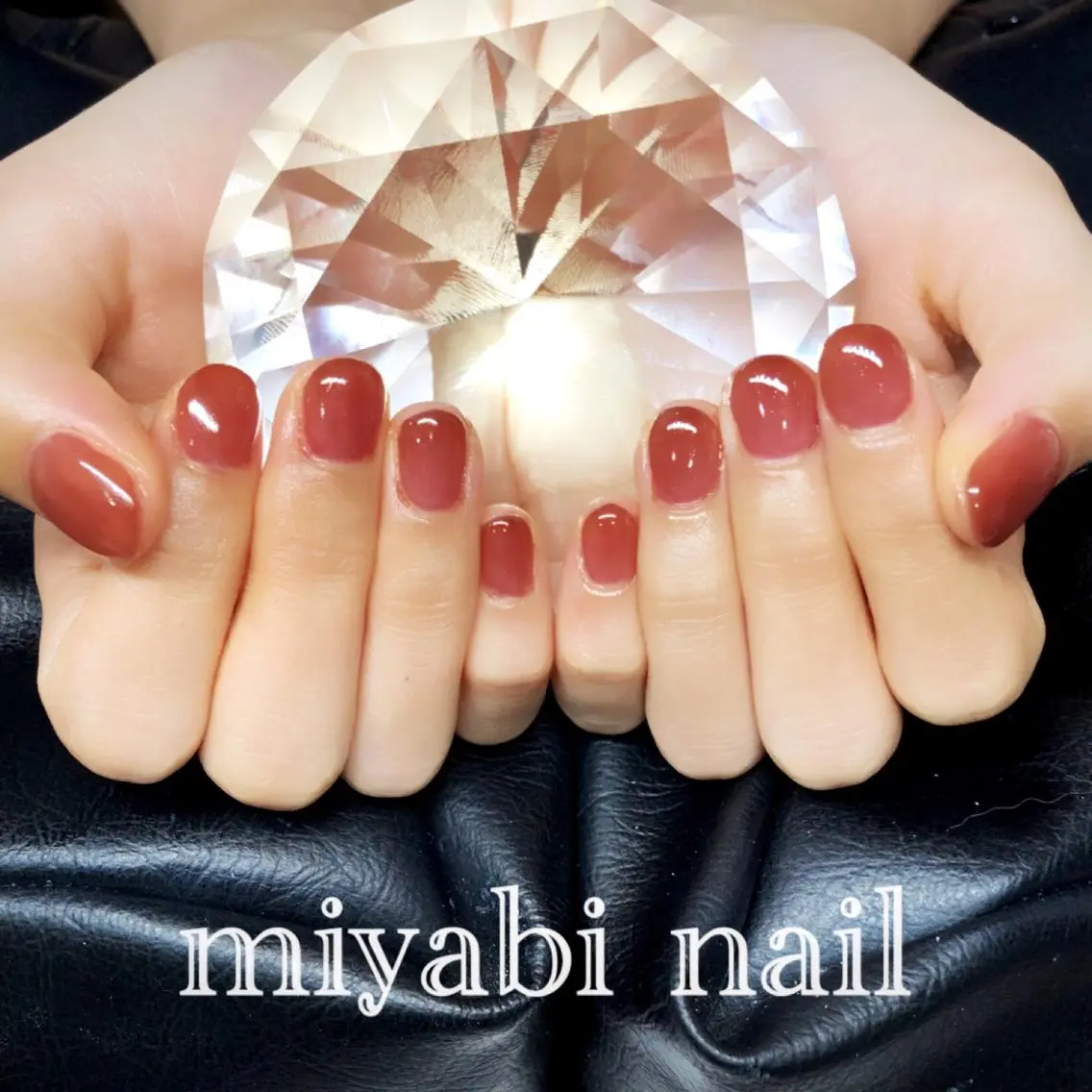 ネイル ジェルネイル 持ち込み ワンカラーネイル シンプルネイル 冬ネイル ハンドネイル miyabi nail 桂川駅近くのネイルデザイン