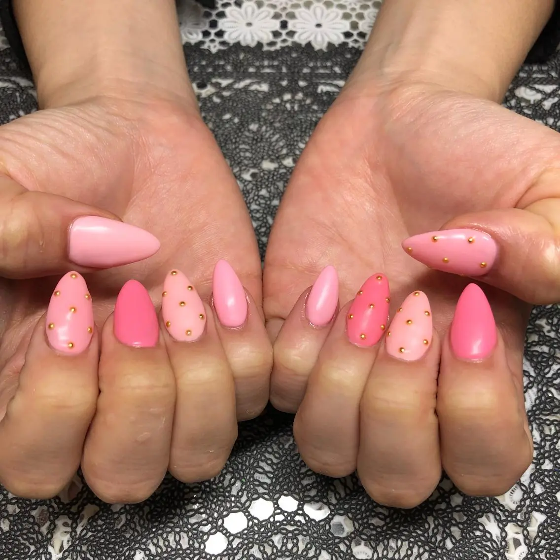 ネイル マットネイル ピンク スカルプネイル J terrace Nailのネイルデザイン