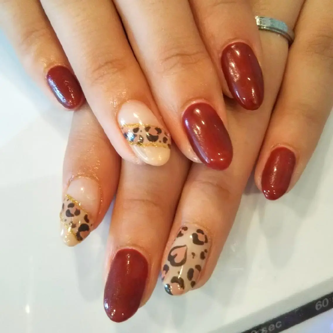 ネイル アニマル柄 ハート ハンドネイル private salon mieのネイルデザイン