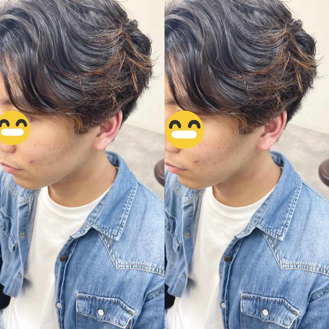 メンズ センターパート メンズパーマ ツーブロック カット パーマ H (エイチ) 烏丸御池店のヘアスタイル