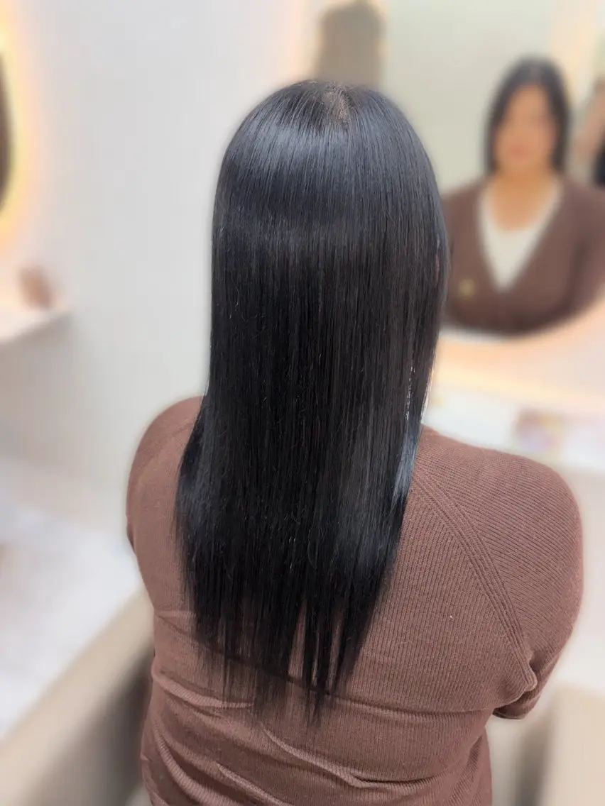 ロング カラー 黒髪 ブルーカラー ブルーブラック さちな/熊谷/ モデル様募集中‎🪽のヘアスタイル