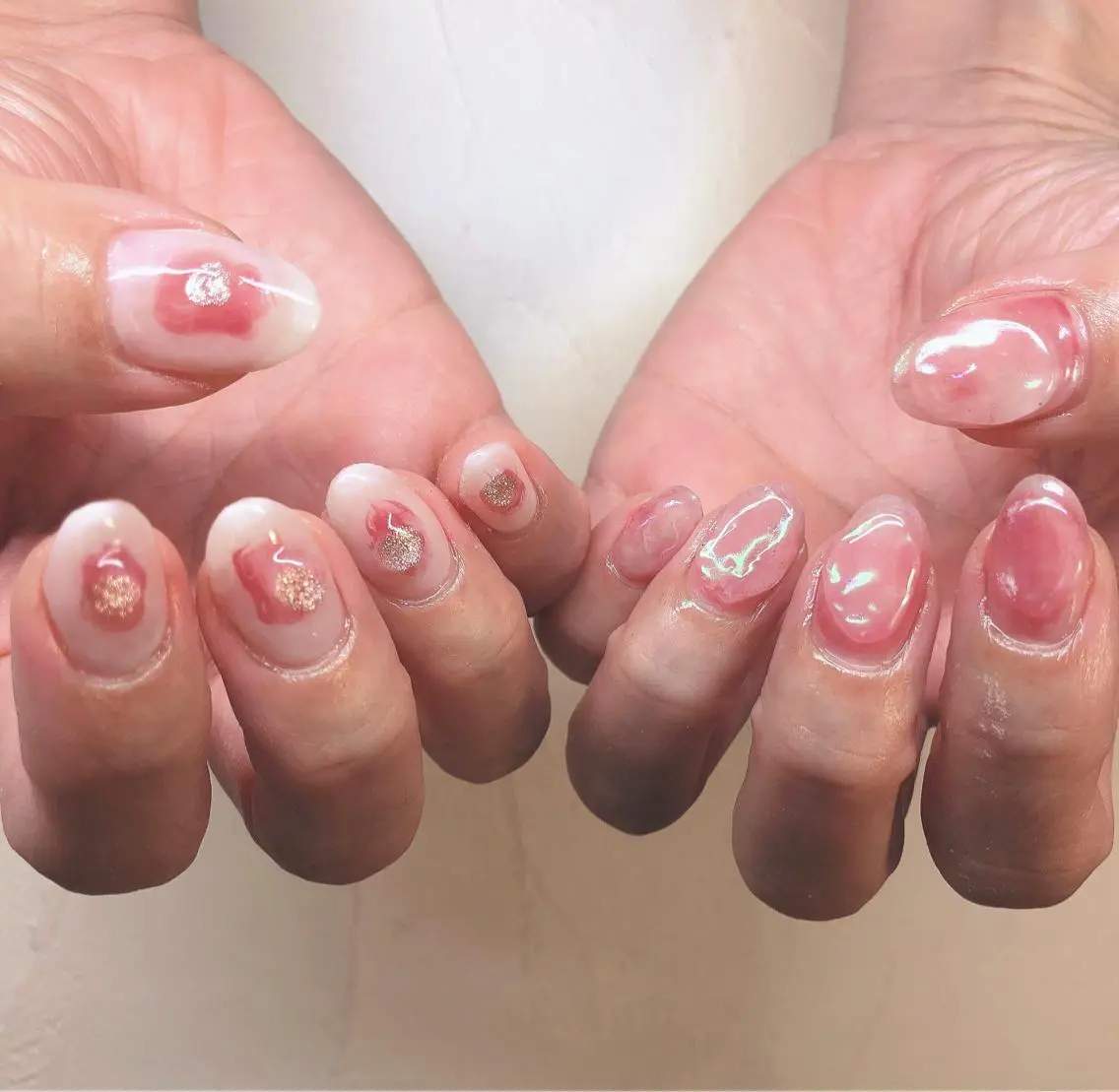 ネイル 持ち込み ニュアンスネイル ピンク ハンドネイル nails 🎀meのネイルデザイン