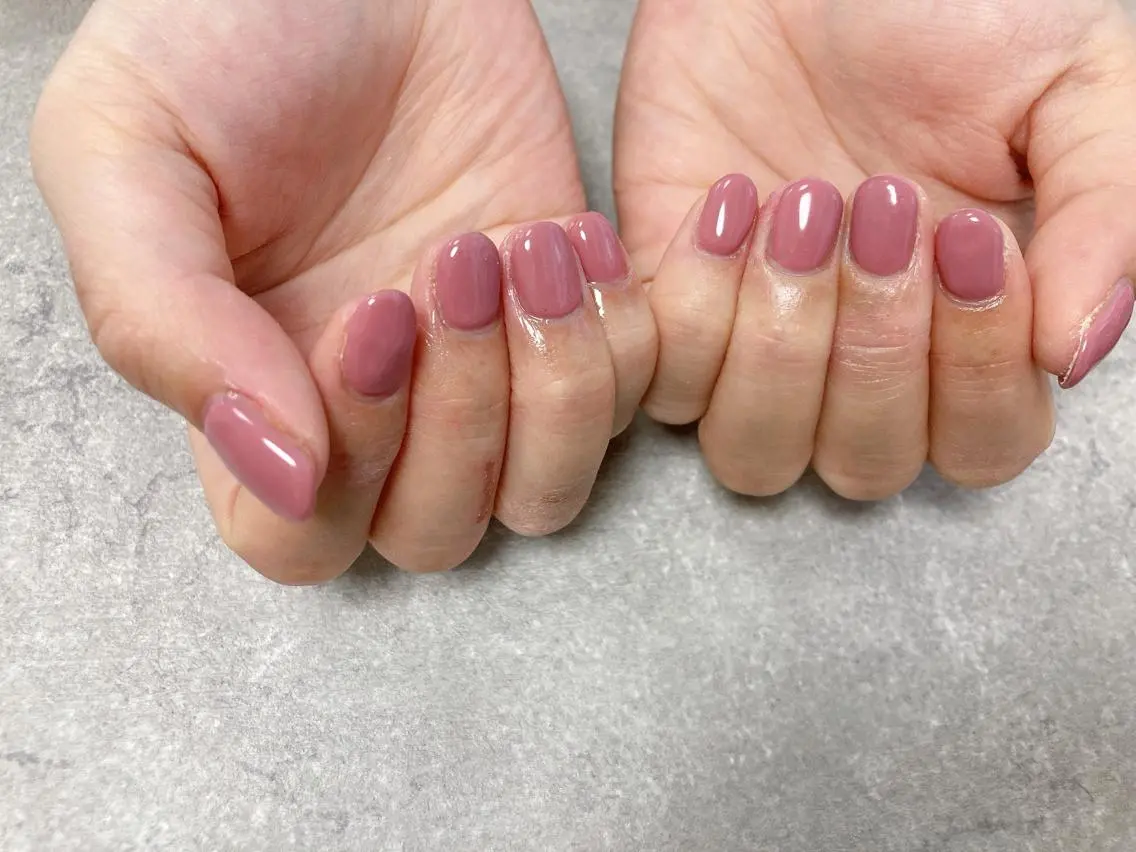 ネイル ワンカラーネイル ピンク ハンドネイル mogunail &blowのネイルデザイン