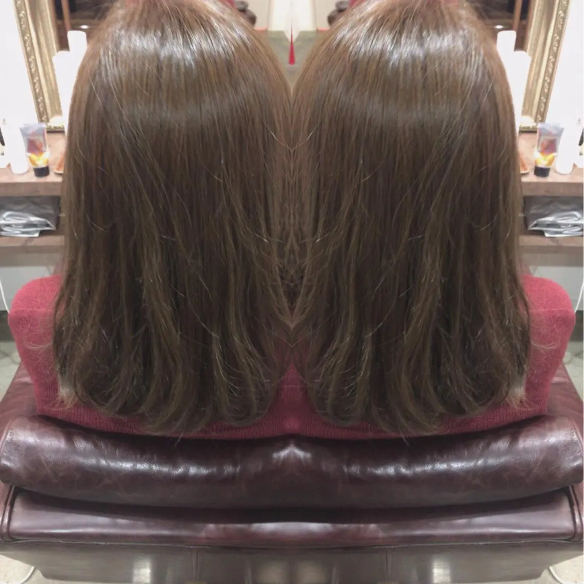 セミロング カラー レイヤーカット匠 イソザキノリユキのヘアスタイル