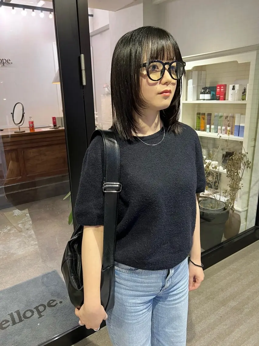 ミディアム ミディアムレイヤー 顔まわりレイヤー レイヤーカット 縮毛矯正 酸性ストレート カット ヘアカラー 縮毛矯正 千葉 郁也のヘアスタイル