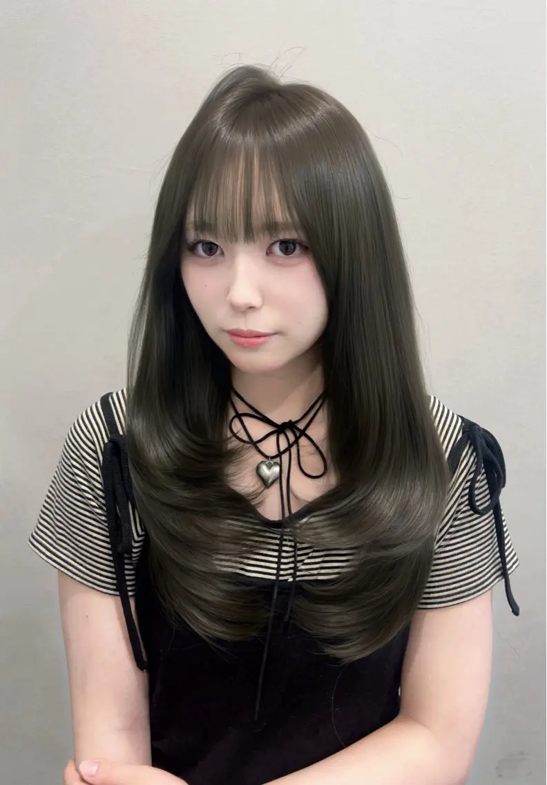 セミロング カラー カット 縮毛矯正 縮毛矯正/髪質改善/ 艶カラーレイヤー/翼のヘアスタイル