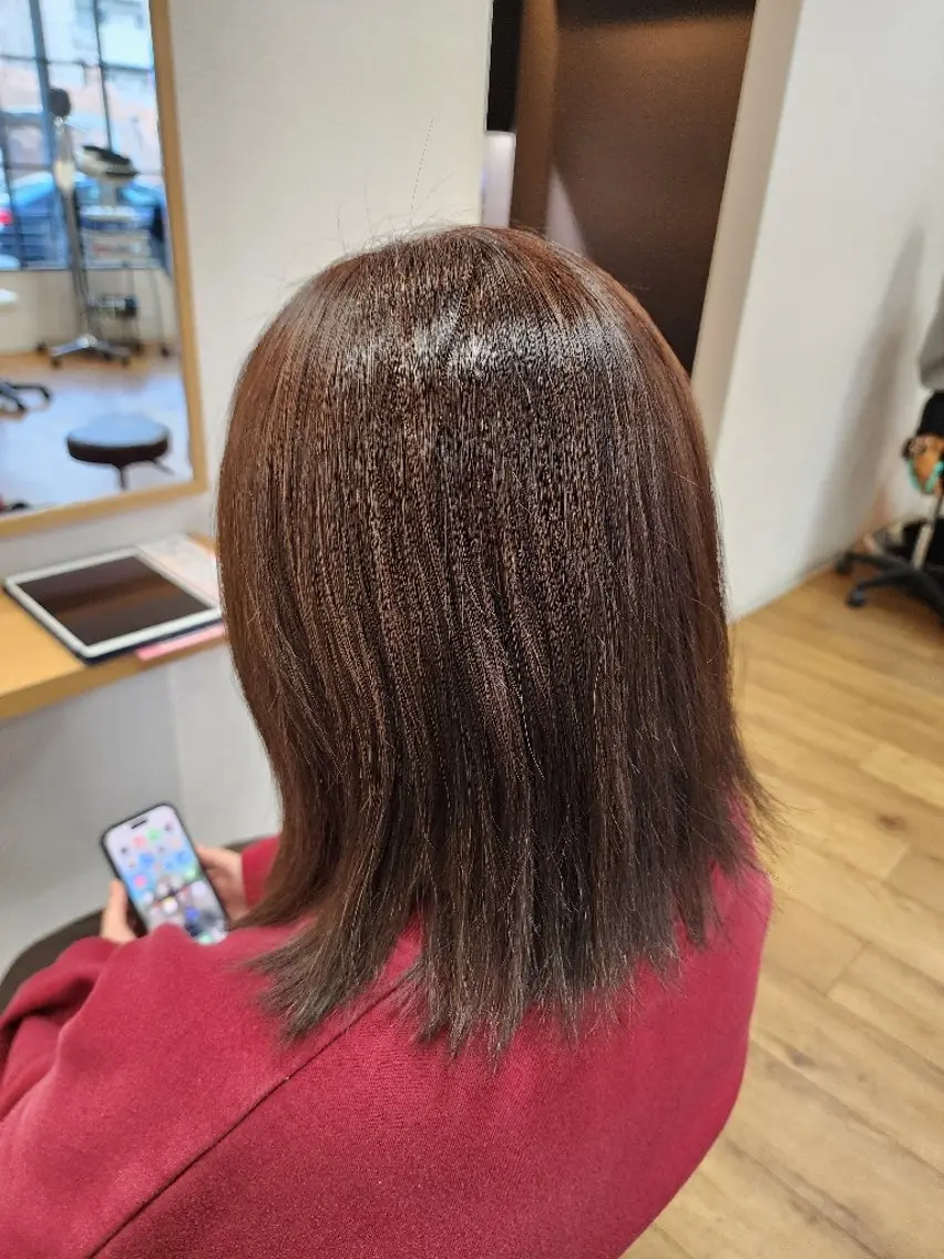 ミディアム カラー ボブ 外ハネヘア 近森 美帆[モーラ高石店]のヘアスタイル