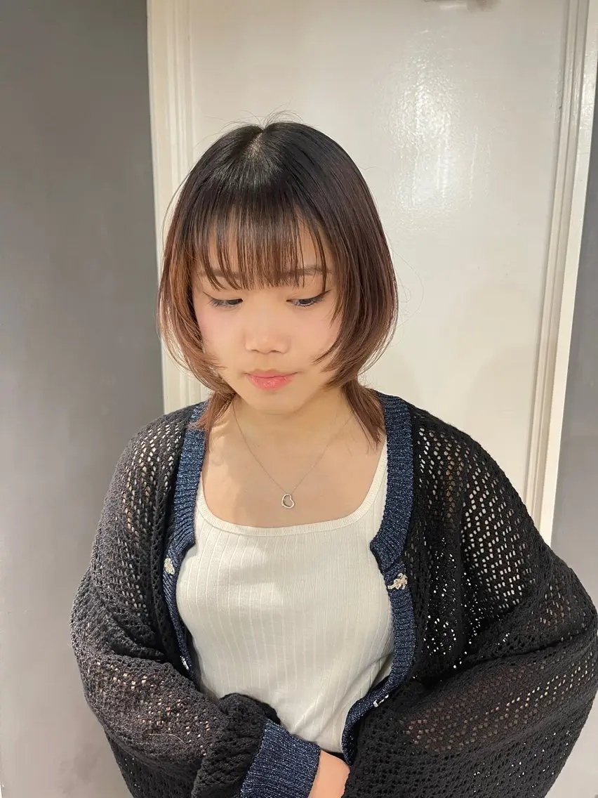 ショート カラー ウルフカット カット 縮毛矯正/艶髪/透明 感カラー/NENEのヘアスタイル