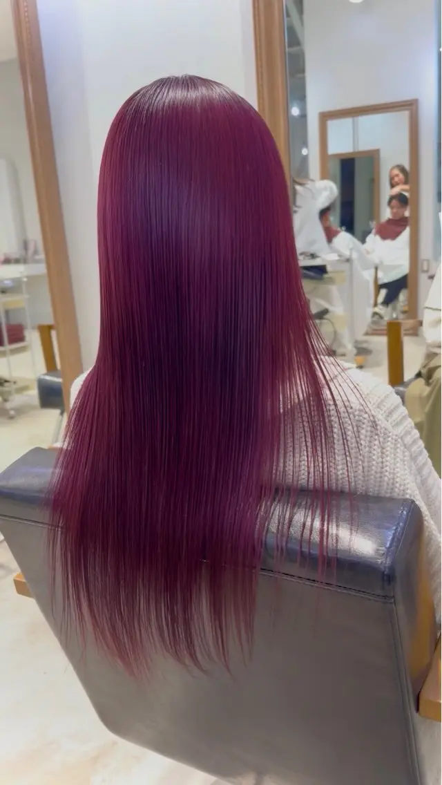 ロング カラー カシス 透明感カラー ピンクカラー 髙木 利央のヘアスタイル
