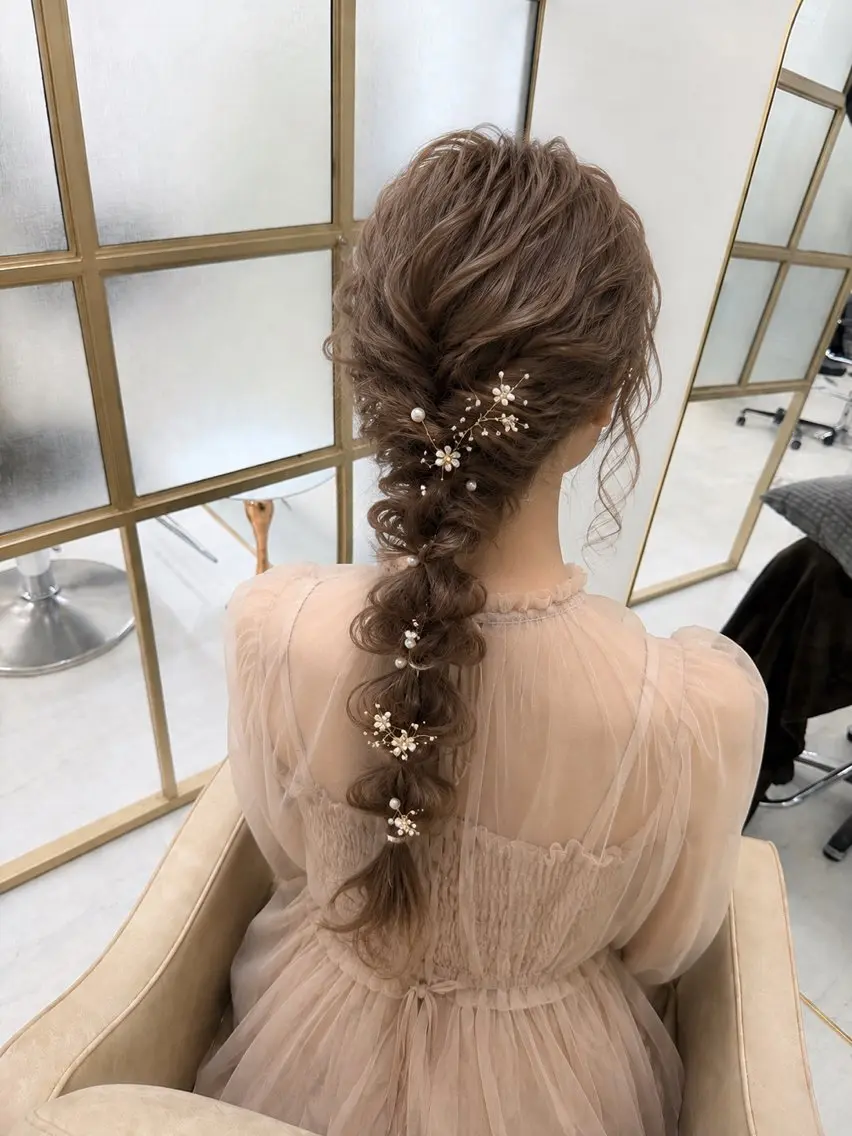 《 大切なご予定の前に🩰 》 編みおろしヘアセット🎀の写真