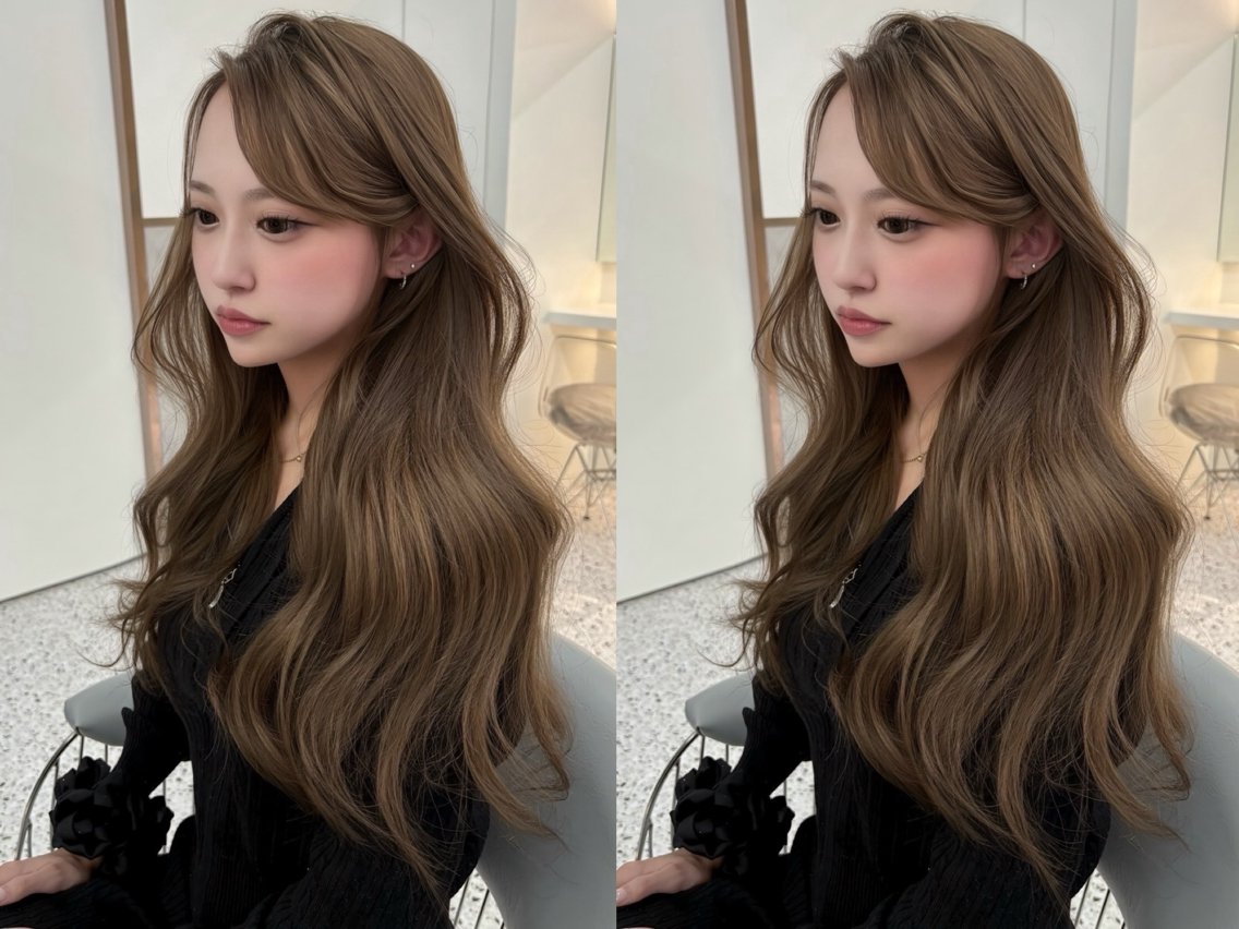 ロング カット ヘアカラー トリートメント 🎀ダブルカラー/ 透明感カラー/翼🎀のヘアスタイル