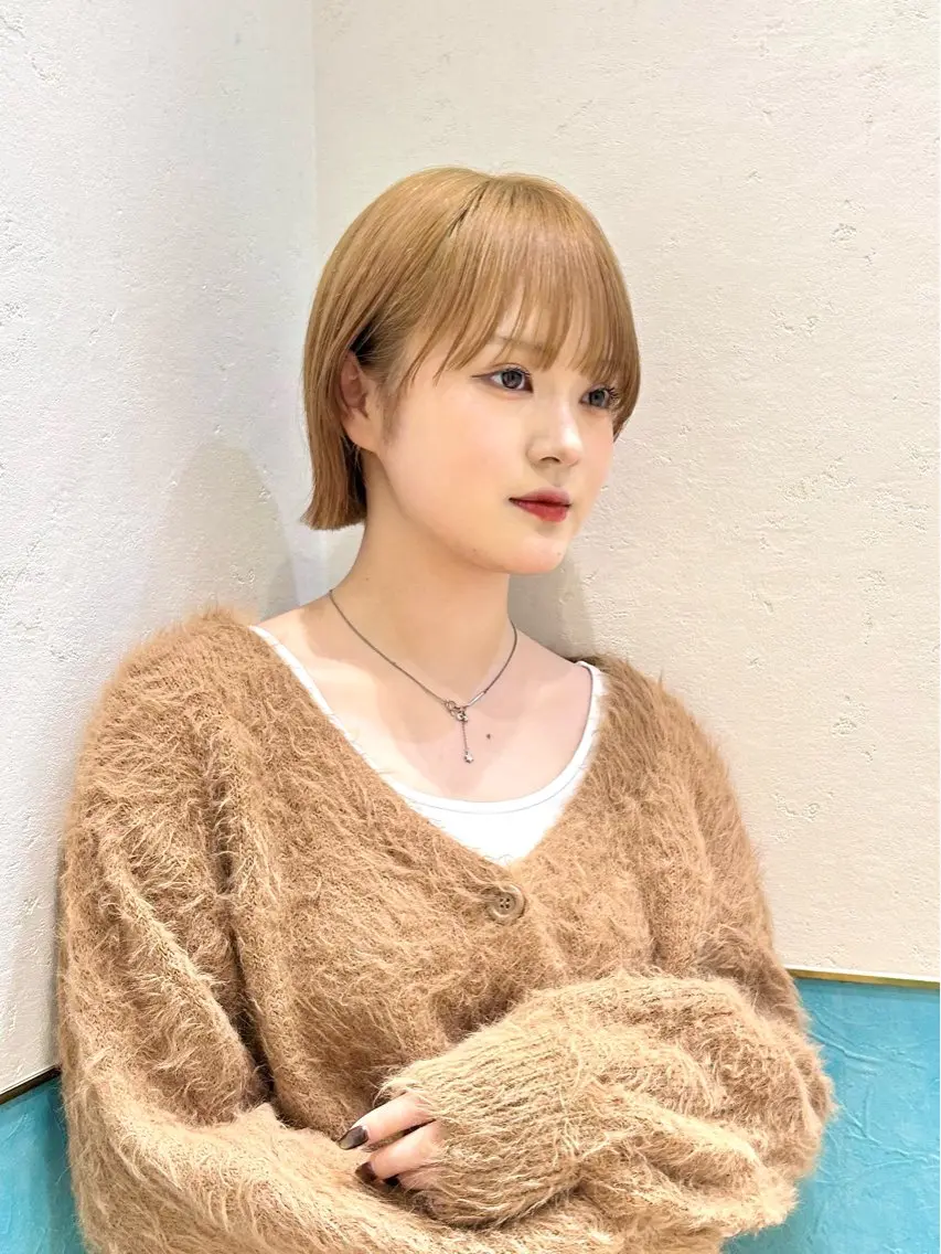 ショート カット ヘアカラー トリートメント 🍎大人可愛い小顔 ボブ🍏shioのヘアスタイル