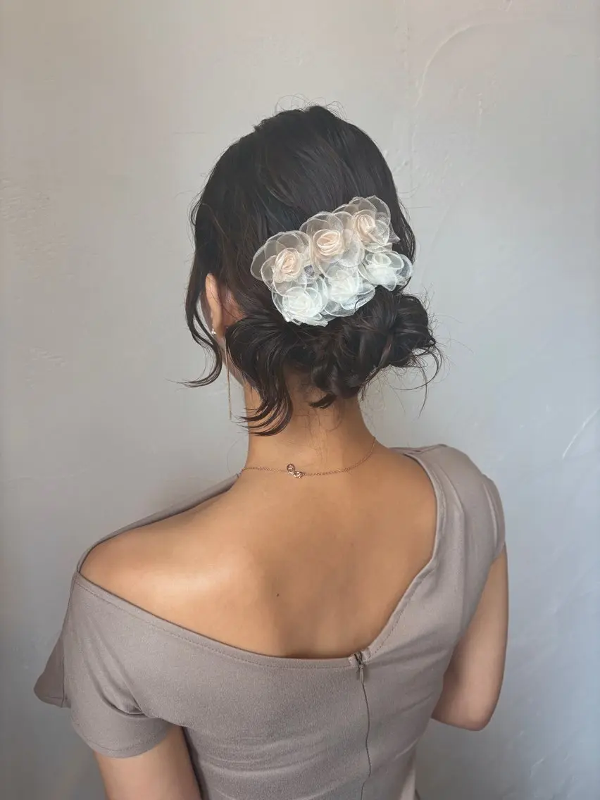 ミディアム ヘアアレンジ ヘアセット 吉岡 茉穂のヘアスタイル