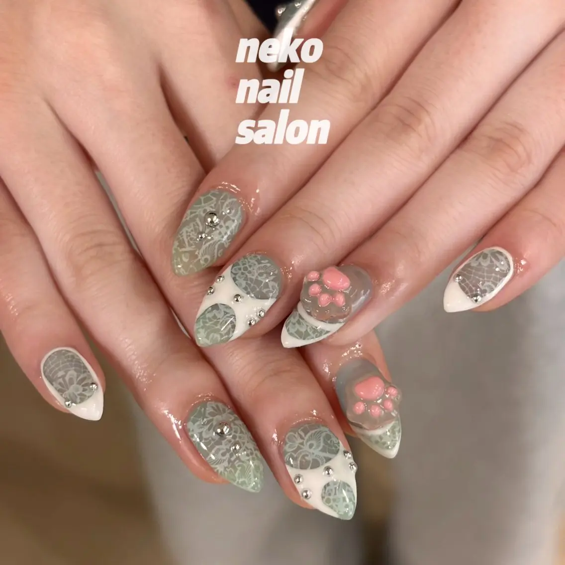 ネイル レース ハンドネイル neko nailのネイルデザイン
