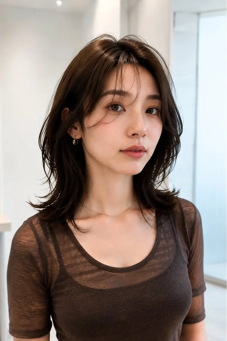 ミディアム カラー レイヤーカット カット 【レイヤーカット】 海老原寛大のヘアスタイル
