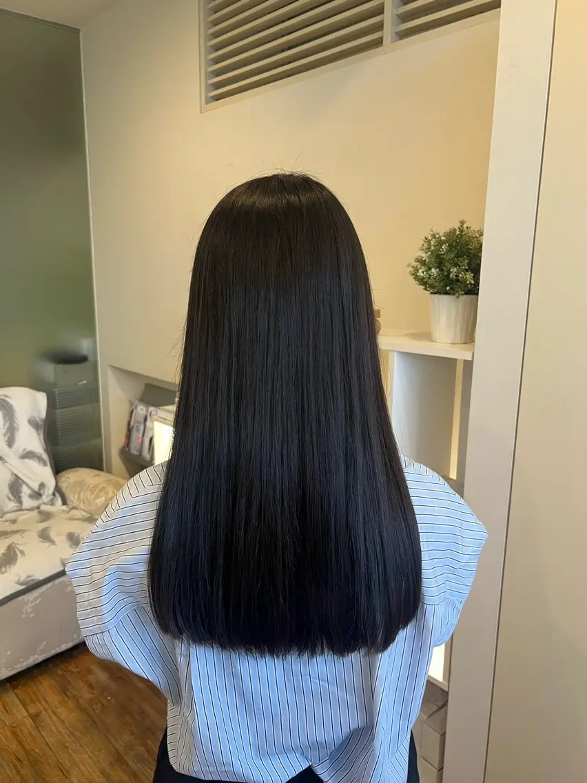 ロング カット 縮毛矯正 トリートメント 竹添 有梨沙のヘアスタイル