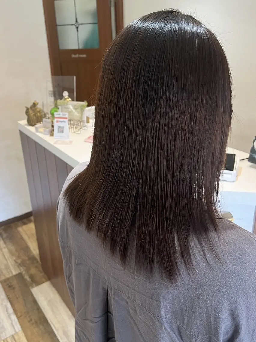 カラー ミディアム アッシュ 髪質改善✨酸性ストレ ート特化店Youjiのヘアスタイル