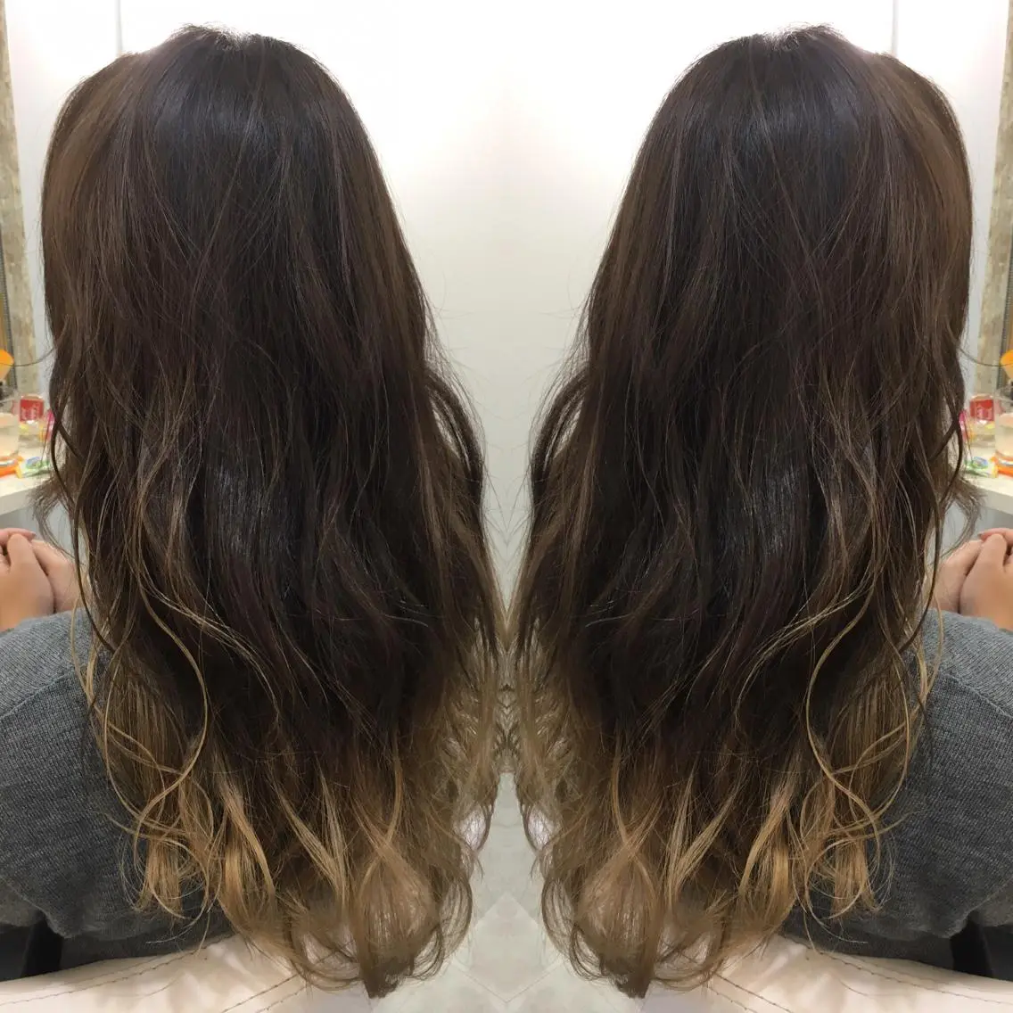 セミロング ロング カラー 髪質改善 中川 翔のヘアスタイル