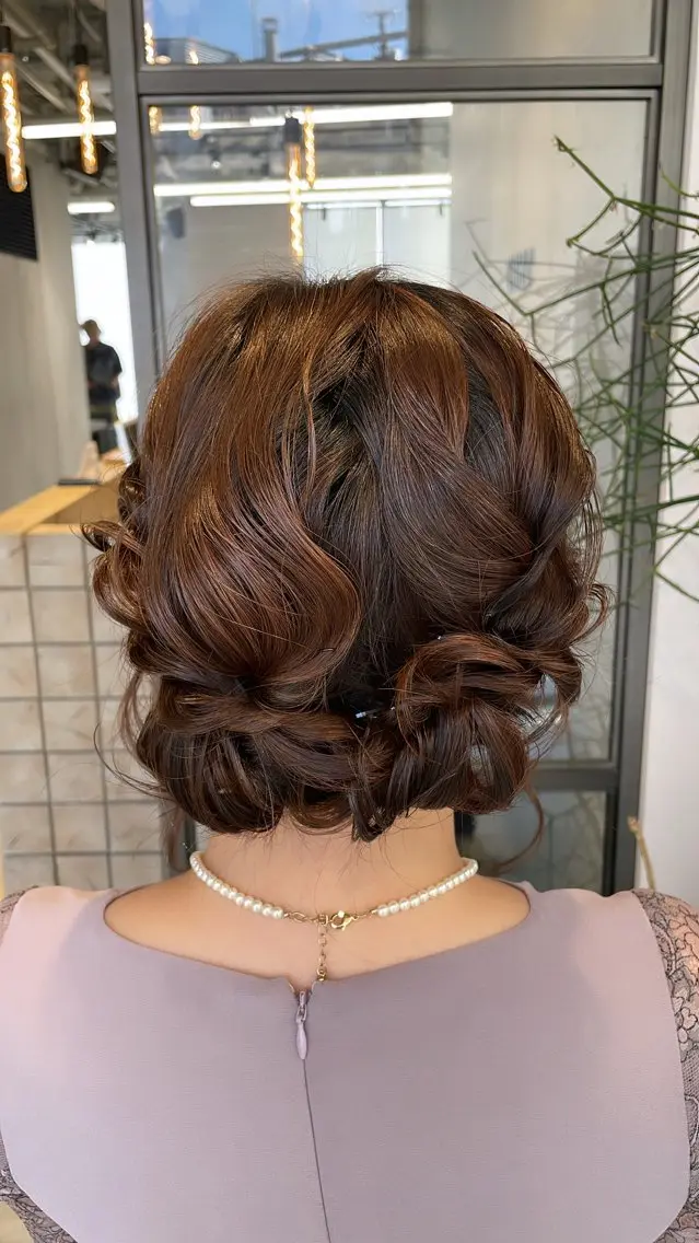 ミディアム ヘアアレンジ 透明感カラー✨艶髪 制作🌱山根あゆみのヘアスタイル