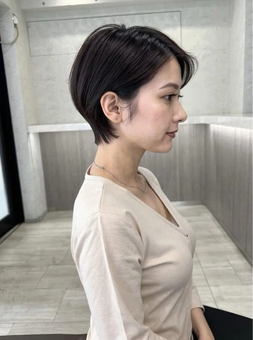 ショート カラー カット ヘアカラー トリートメント 佐藤優晟/カラー/ 癖毛ショート/表参道のヘアスタイル