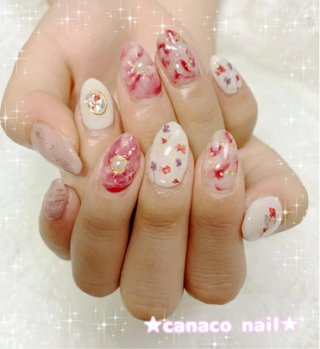ネイル 大理石ネイル(マーブル) ぷっくりネイル ベテランネイル cnc nailのネイルデザイン