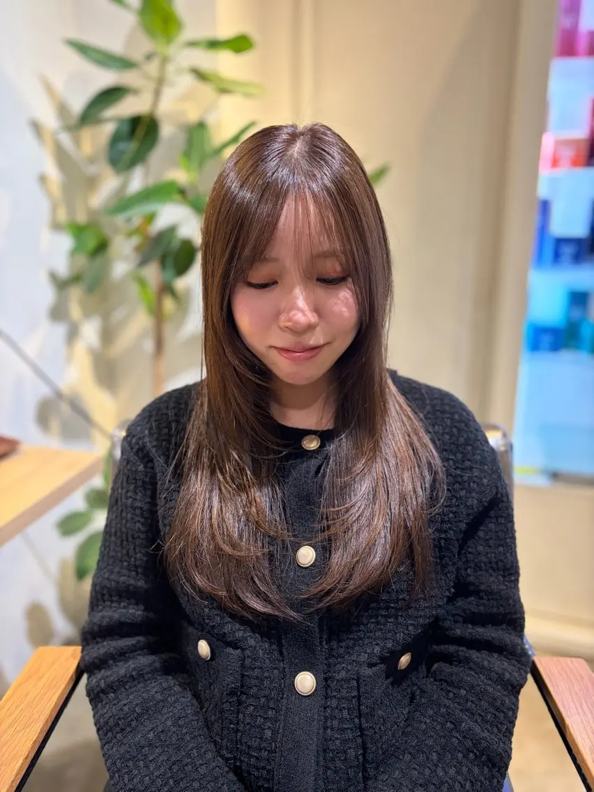 カラー ベージュカラー オリーブベージュ 心斎橋美容室 kotoneのヘアスタイル