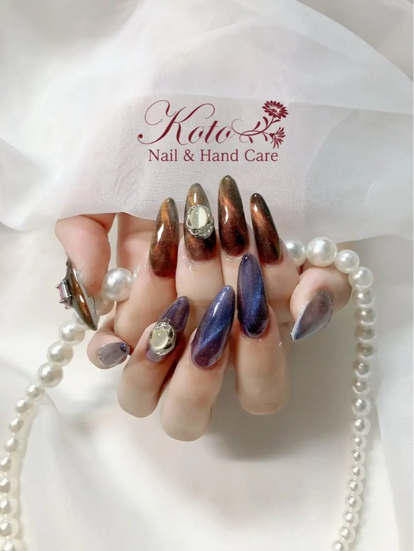 ネイル 長さ出し ジェルネイル マグネットネイル 持ち込み ニュアンスネイル ハンドネイル Nail Salon KOTOのネイルデザイン