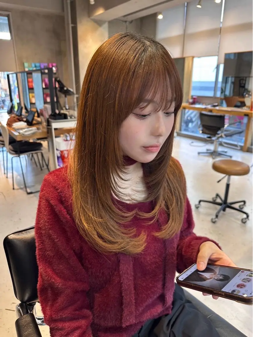 ロング カット 似合わせひなた🐥 elima調布のヘアスタイル