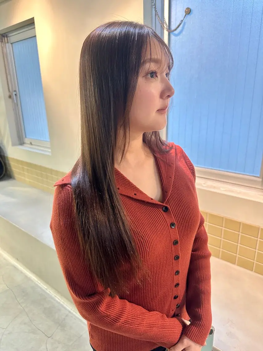 ロング 縮毛矯正 似合わせが得意 村松慧汰のヘアスタイル