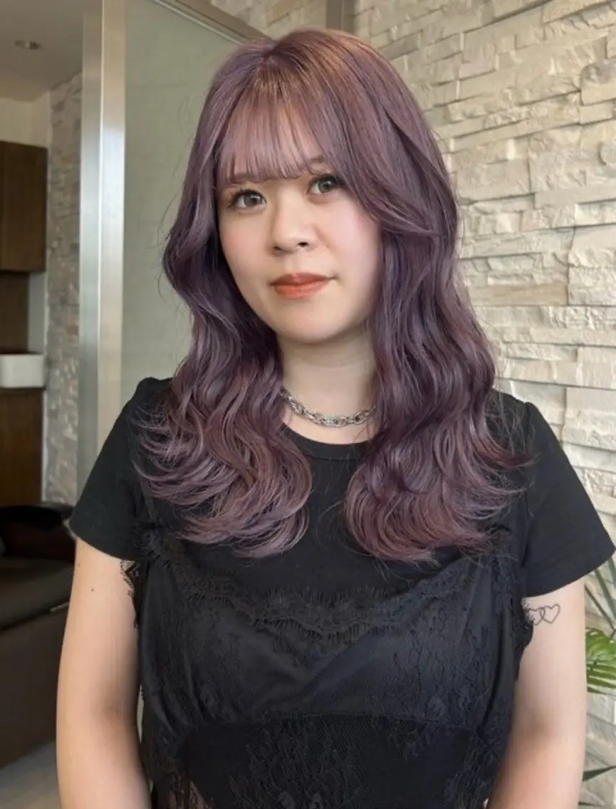 ロング カラー カット ヘアカラー トリートメント 大人韓国レイヤー🫧 暖色カラー/はるのヘアスタイル
